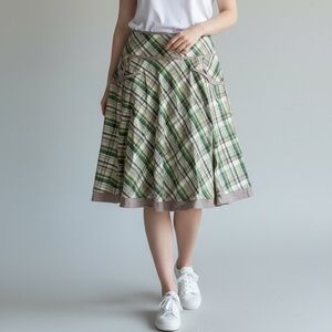 Vintage Plaid A-Line Skirt w/ Pockets Size 12 Preppy Academia Fall Style